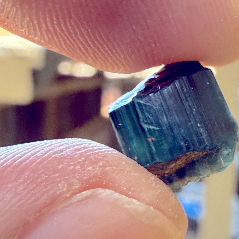 11 Carat Natural Indicolite Blue Tourmaline Crystal From Kunar Afghanistan - Picture 9 of 12